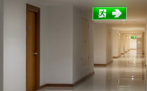 An image of a fire escape sign